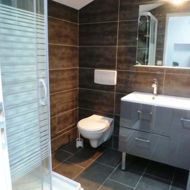 Salle de bain de République appartement meublé professionnel à Sathonay Camp
